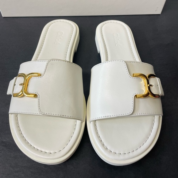 Chloe Marcie Slides in Eggshell size 35 - Picture 4 of 11